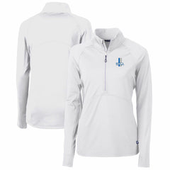 Cutter & Buck Women's Throwback Logo Adapt Eco Knit Stretch Recycled Half-Zip Pullover Top - Detroit Lions