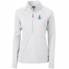 Cutter & Buck Women's Throwback Logo Adapt Eco Knit Stretch Recycled Half-Zip Pullover Top - Detroit Lions