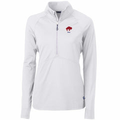 Cutter & Buck Women's Throwback Logo Adapt Eco Knit Stretch Recycled Half-Zip Pullover Top - Buffalo Bills