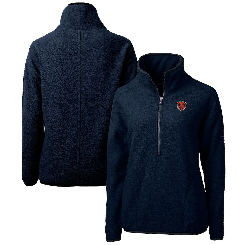 Cutter & Buck Women's Throwback Logo Cascade Eco Sherpa Fleece Half-Zip Pullover Jacket - Chicago Bears