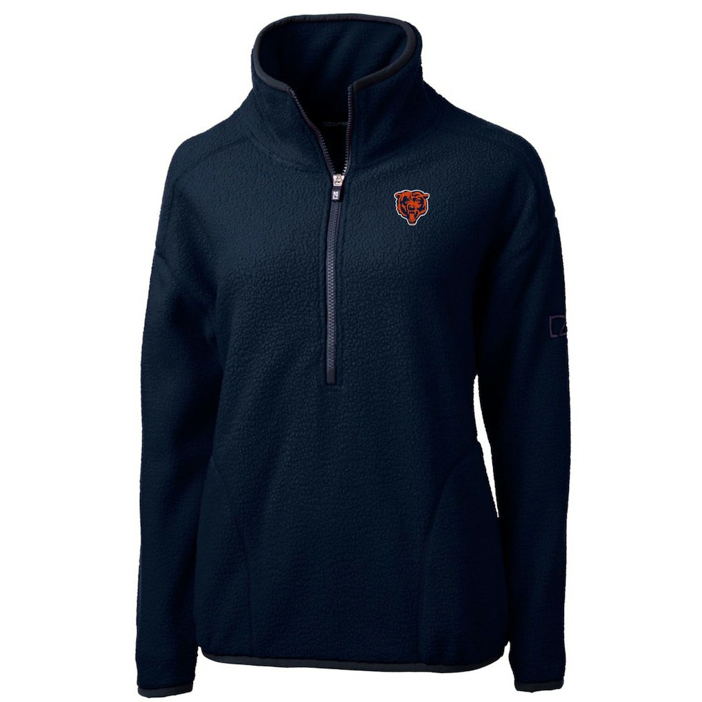 Cutter & Buck Women's Throwback Logo Cascade Eco Sherpa Fleece Half-Zip Pullover Jacket - Chicago Bears