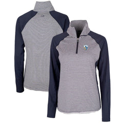 Cutter & Buck Women's Throwback Logo Forge Tonal Stripe Stretch Half-Zip Pullover Top - Los Angeles Chargers