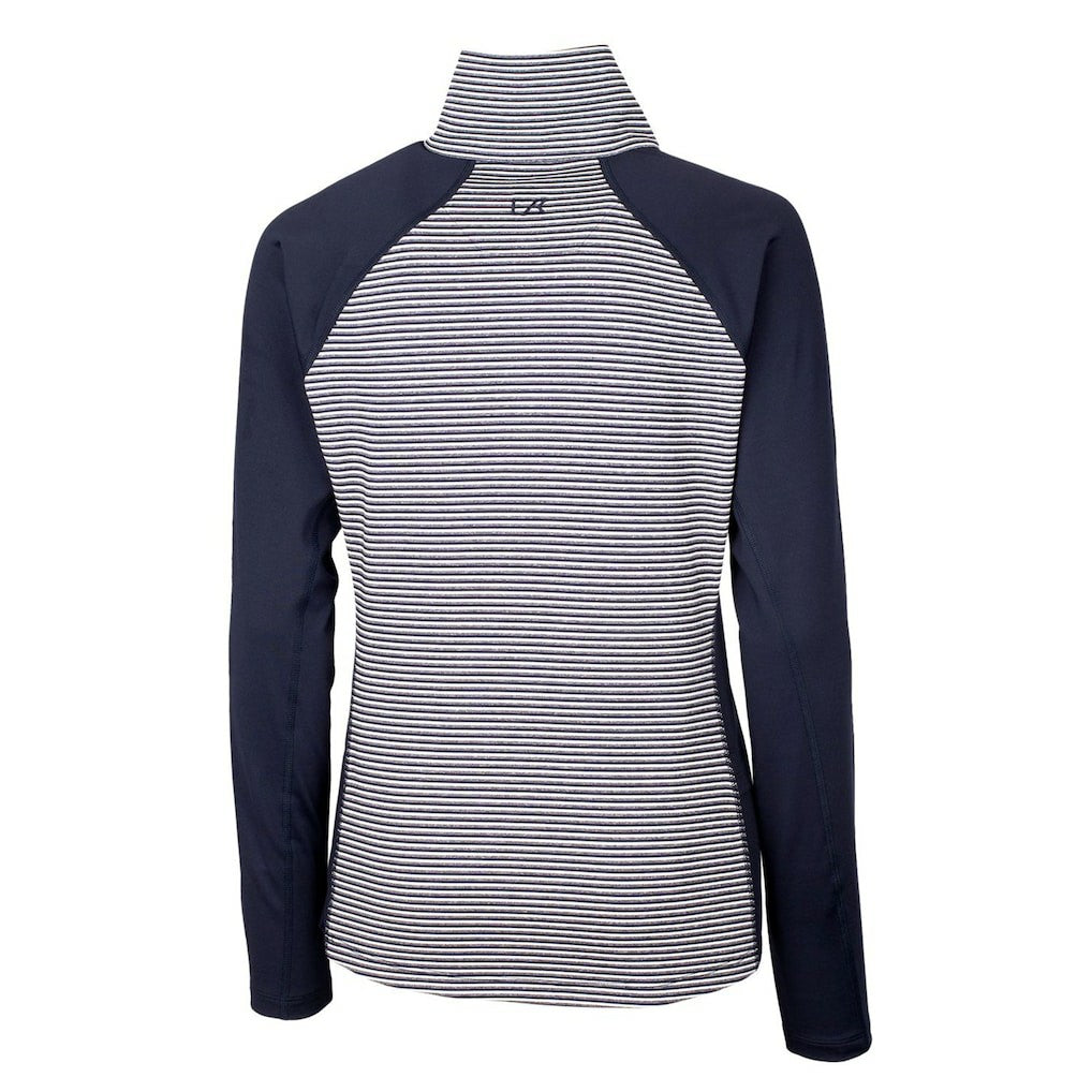 Cutter & Buck Women's Throwback Logo Forge Tonal Stripe Stretch Half-Zip Pullover Top - Los Angeles Chargers