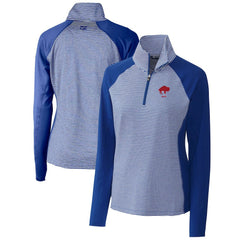 Cutter & Buck Women's Throwback Logo Forge Tonal Stripe Stretch Half-Zip Pullover Top - Buffalo Bills