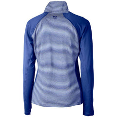 Cutter & Buck Women's Throwback Logo Forge Tonal Stripe Stretch Half-Zip Pullover Top - Buffalo Bills