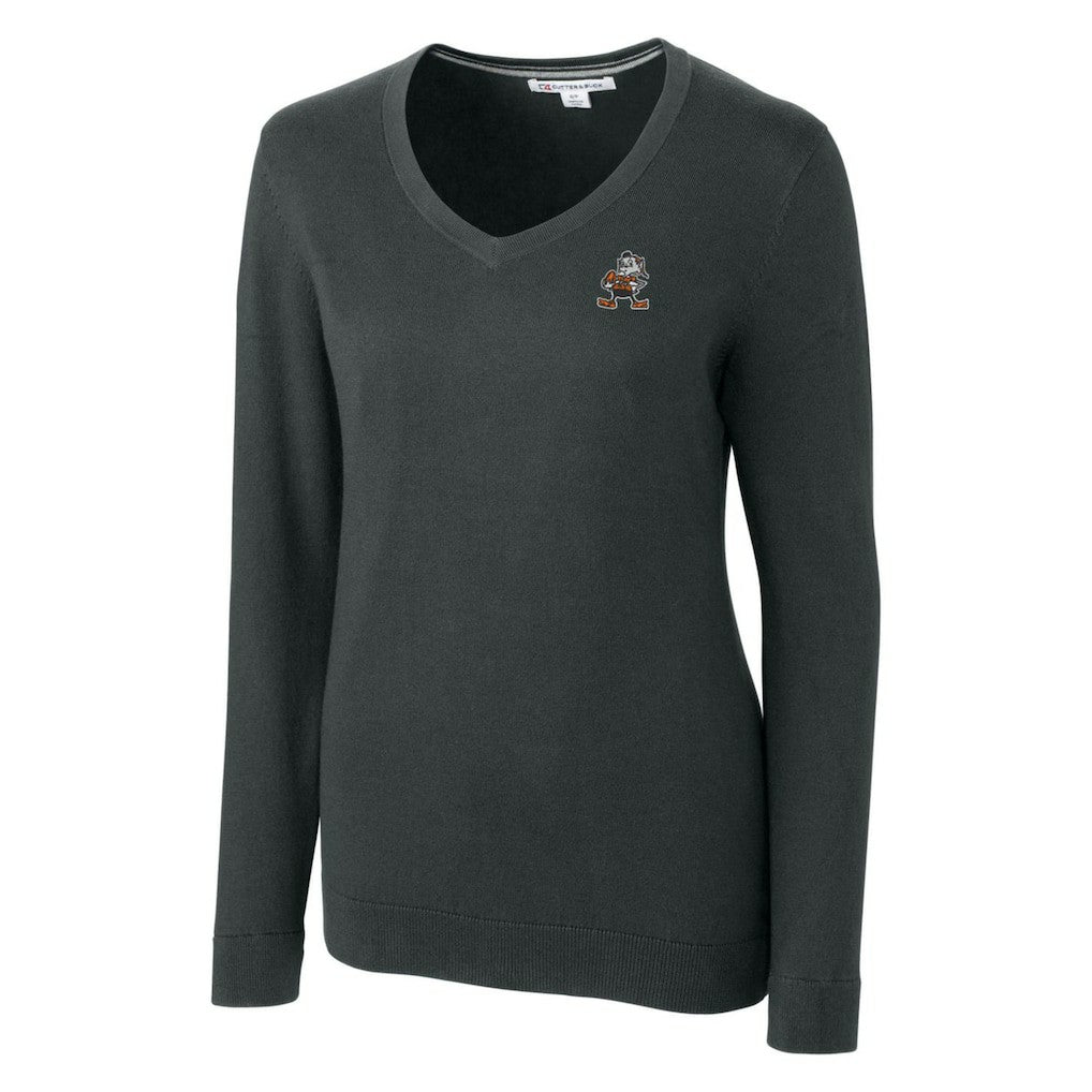 Cutter & Buck Women's Throwback Logo Lakemont Tri-Blend V-Neck Sweater - Cleveland Browns