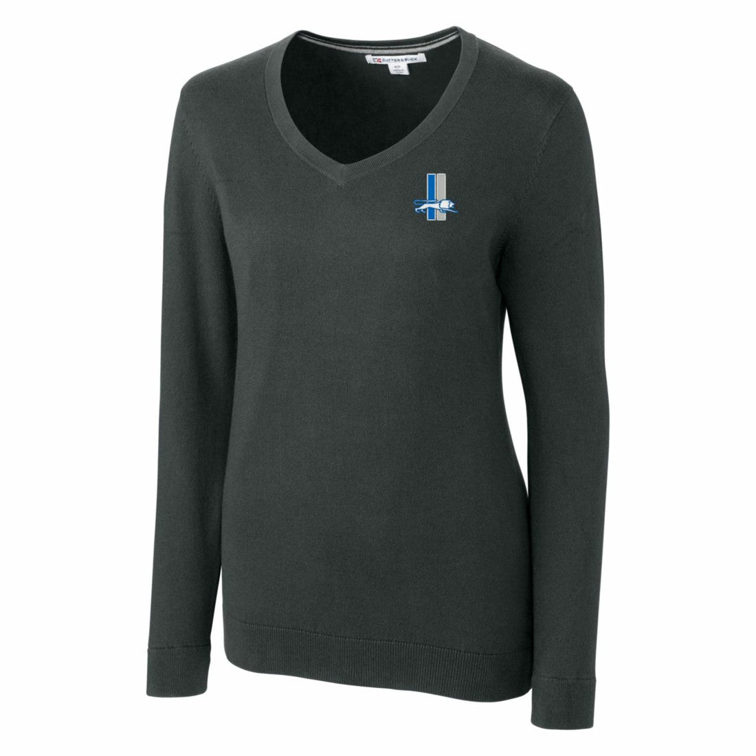 Cutter & Buck Women's Throwback Logo Lakemont Tri-Blend V-Neck Sweater - Detroit Lions