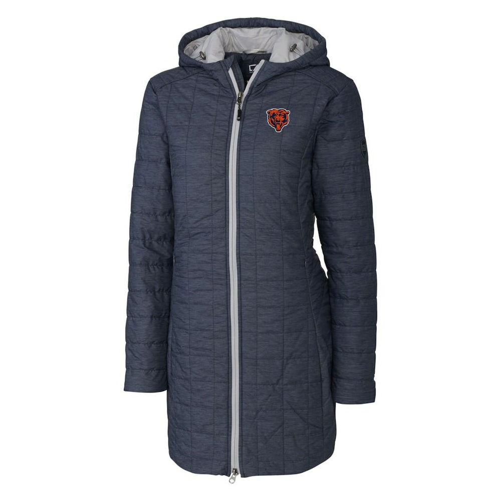 Cutter & Buck Women's Throwback Logo Rainier Primaloft Eco Full-Zip Hoodie Long Coat - Chicago Bears