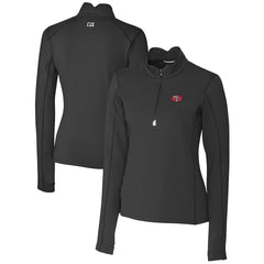 Cutter & Buck Women's Throwback Logo Traverse Stretch Quarter-Zip Pullover Top - San Francisco 49ers