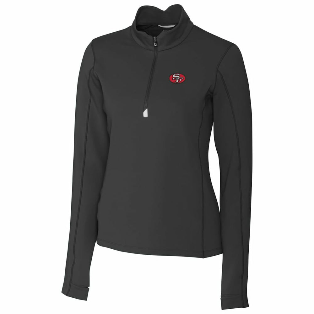 Cutter & Buck Women's Throwback Logo Traverse Stretch Quarter-Zip Pullover Top - San Francisco 49ers