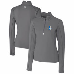 Cutter & Buck Women's Throwback Logo Traverse Stretch Quarter-Zip Pullover Top - Detroit Lions