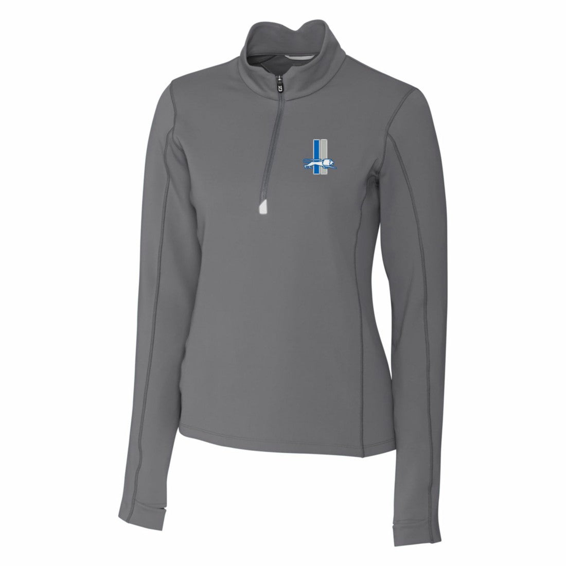 Cutter & Buck Women's Throwback Logo Traverse Stretch Quarter-Zip Pullover Top - Detroit Lions