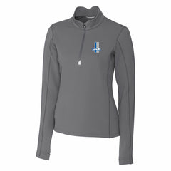 Cutter & Buck Women's Throwback Logo Traverse Stretch Quarter-Zip Pullover Top - Detroit Lions