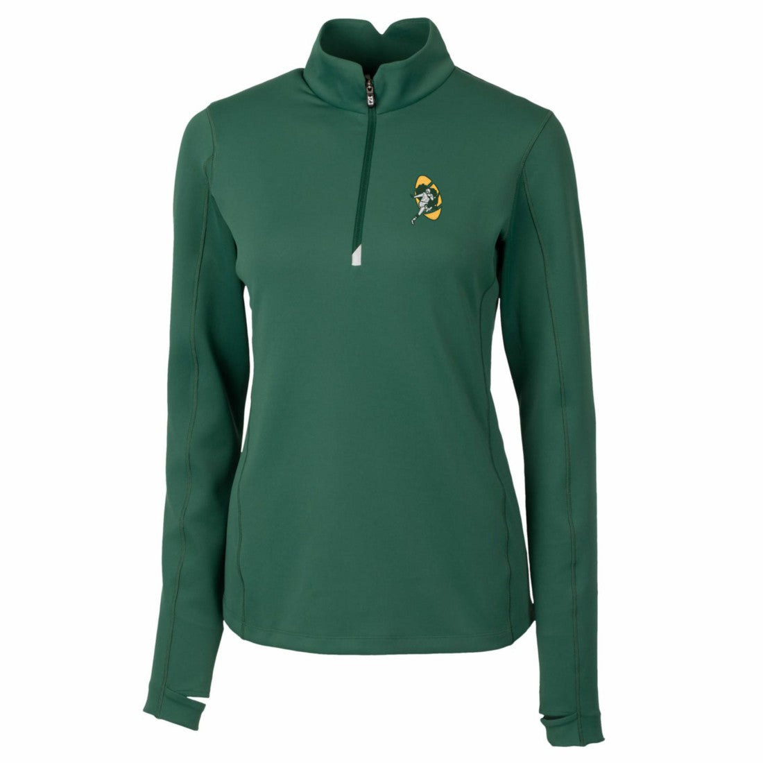 Cutter & Buck Women's Throwback Logo Traverse Stretch Quarter-Zip Pullover Top - Green Bay Packers
