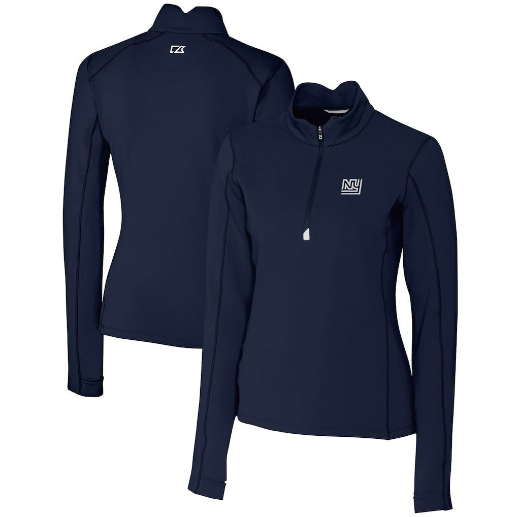 Cutter & Buck Women's Throwback Logo Traverse Stretch Quarter-Zip Pullover Top - New York Giants