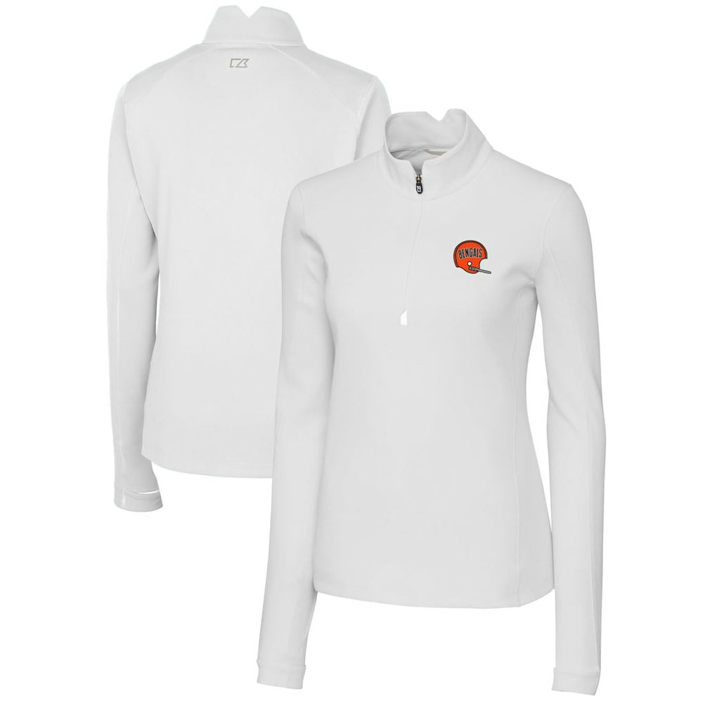 Cutter & Buck Women's Throwback Logo Traverse Stretch Quarter-Zip Pullover Top - Cincinnati Bengals