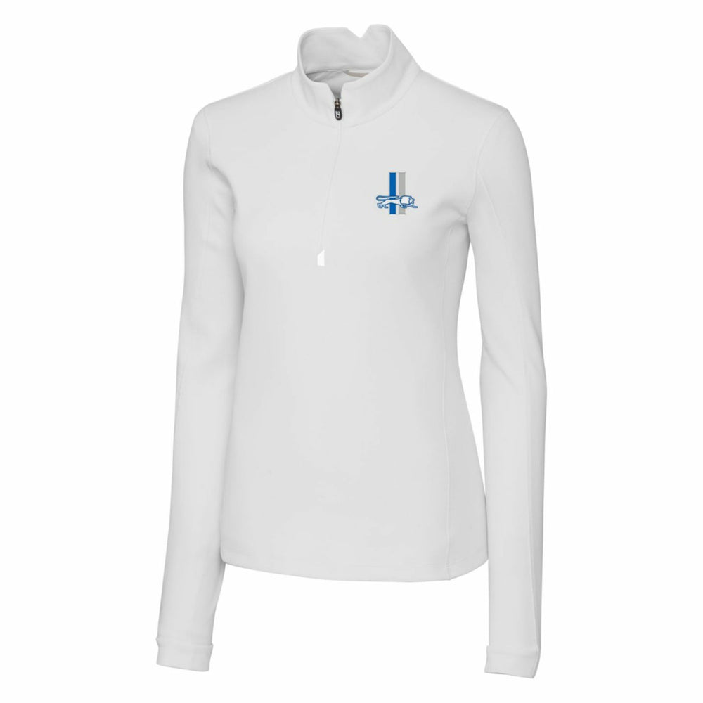 Cutter & Buck Women's Throwback Logo Traverse Stretch Quarter-Zip Pullover Top - Detroit Lions