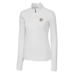 Cutter & Buck Women's Throwback Logo Traverse Stretch Quarter-Zip Pullover Top - Miami Dolphins