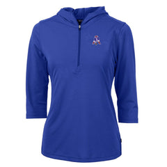 Cutter & Buck Women's Throwback Logo Virtue Eco Pique 3/4 Sleeve Half-Zip Pullover Hoodie - New England Patriots