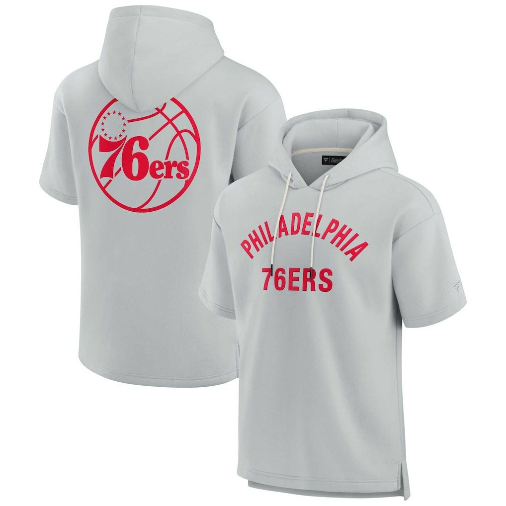 NBA Philadelphia 76ers Unisex Elements Super Soft Fleece Short Sleeve Pullover Hoodie