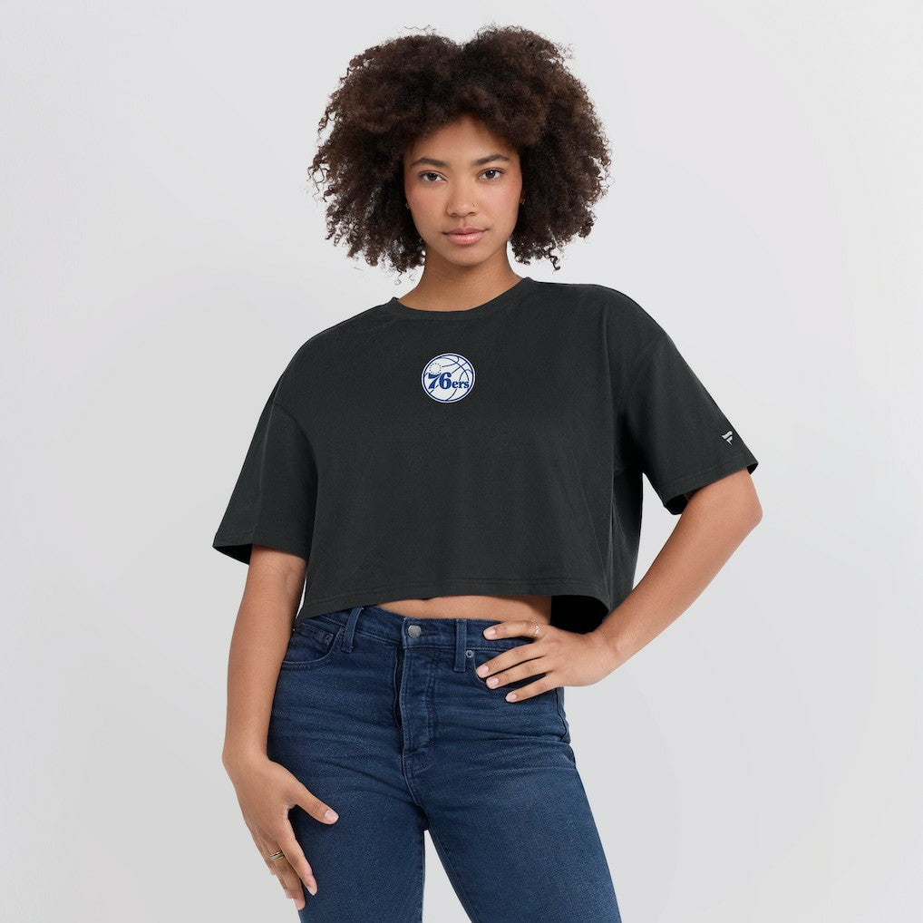 NBA Philadelphia 76ers Women's Elements Super Soft Boxy Cropped T-Shirt