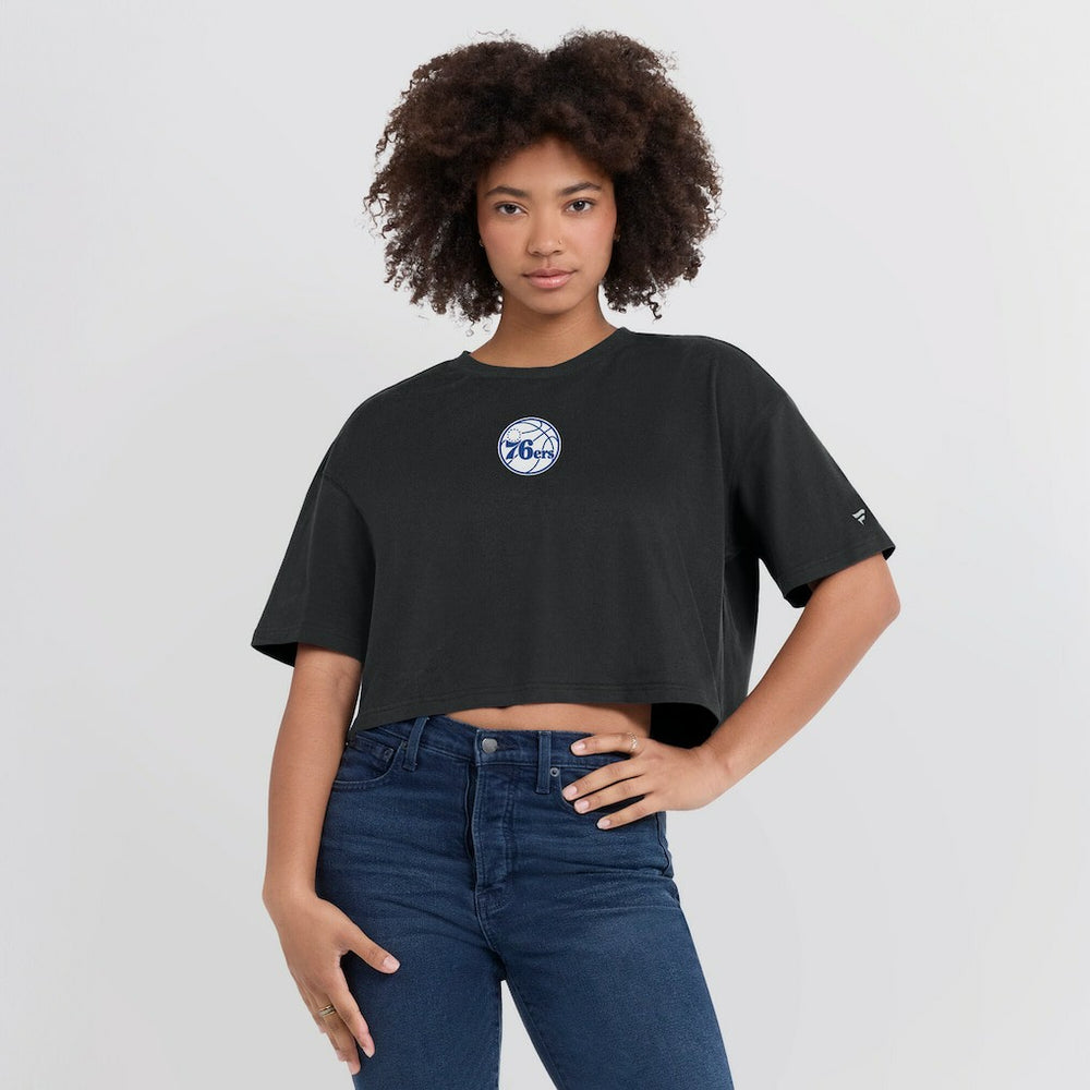 NBA Philadelphia 76ers Women's Elements Super Soft Boxy Cropped T-Shirt