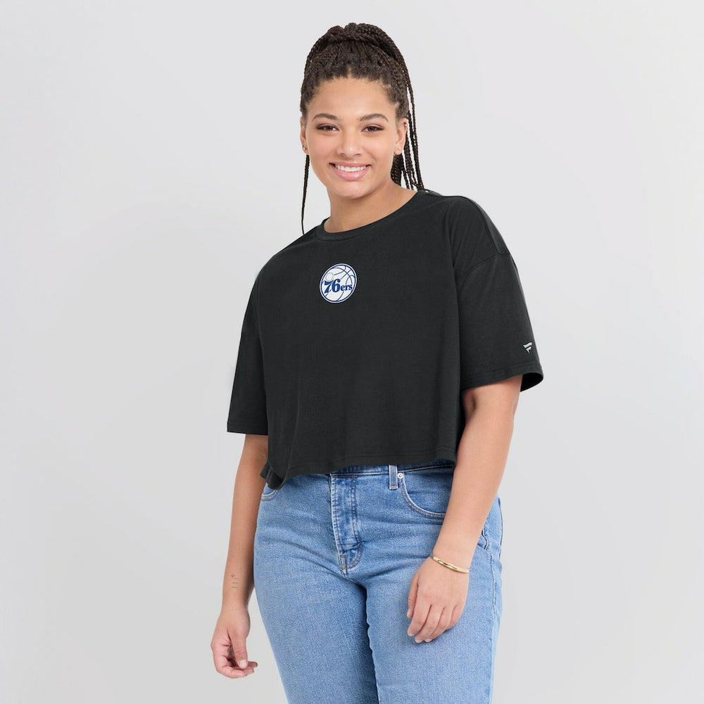 NBA Philadelphia 76ers Women's Elements Super Soft Boxy Cropped T-Shirt