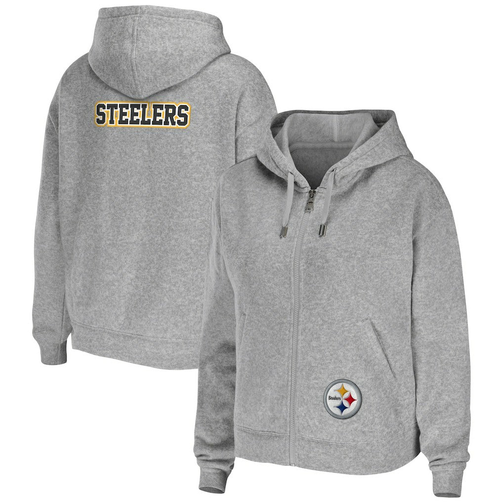 WEAR by Erin Andrews Women's Team Full-Zip Hoodie - Pittsburgh Steelers
