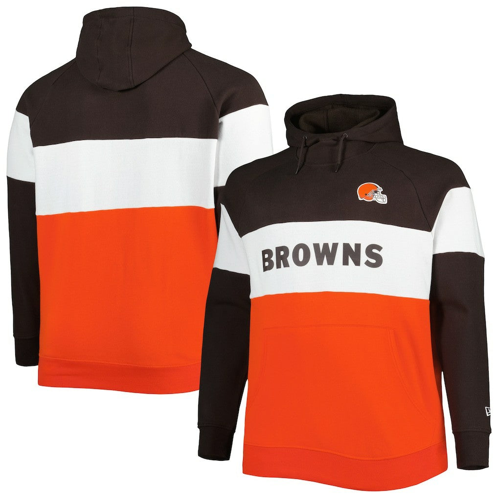 Big & Tall Current Colorblock Raglan Fleece Pullover Hoodie - Cleveland Browns