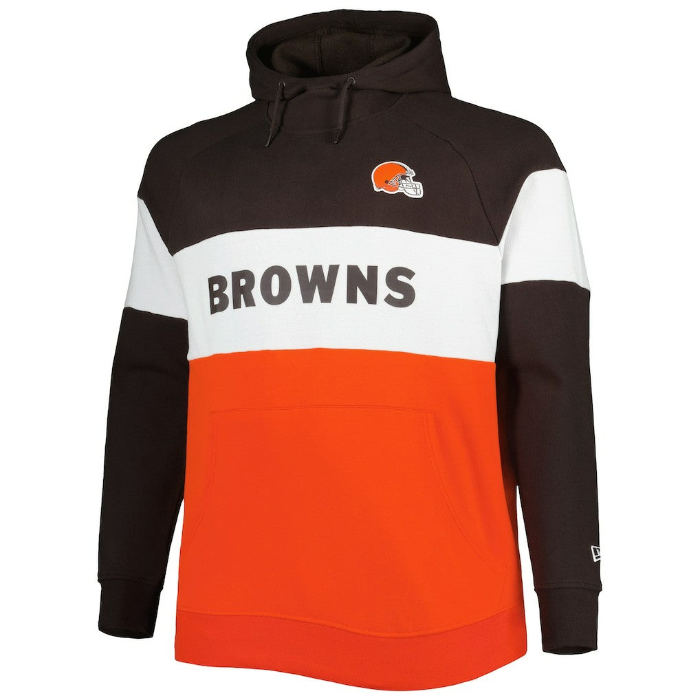 Big & Tall Current Colorblock Raglan Fleece Pullover Hoodie - Cleveland Browns