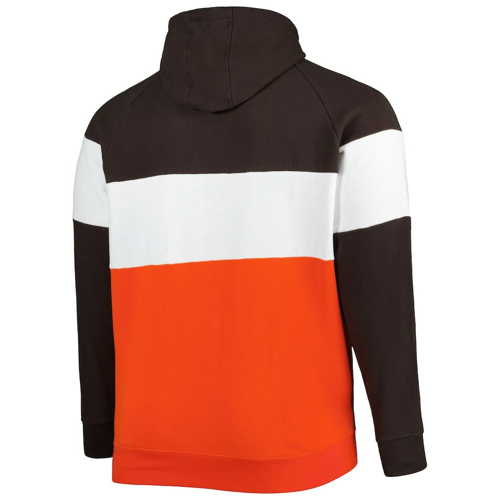 Big & Tall Current Colorblock Raglan Fleece Pullover Hoodie - Cleveland Browns
