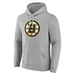 NHL Heather Gray Boston Bruins Fanatics Primary Logo Pullover Hoodie