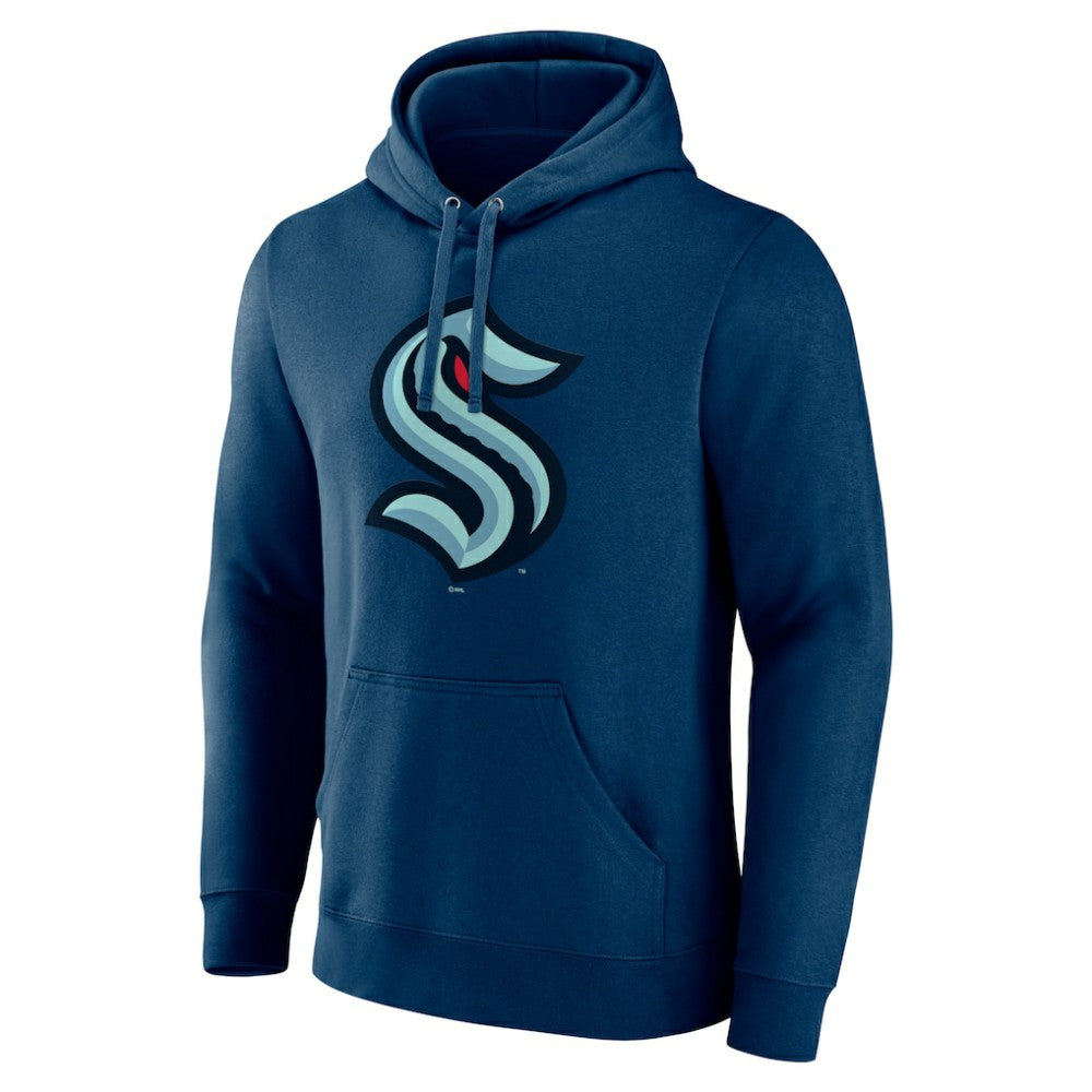 NHL Deep Sea Blue Seattle Kraken Fanatics Primary Logo Pullover Hoodie