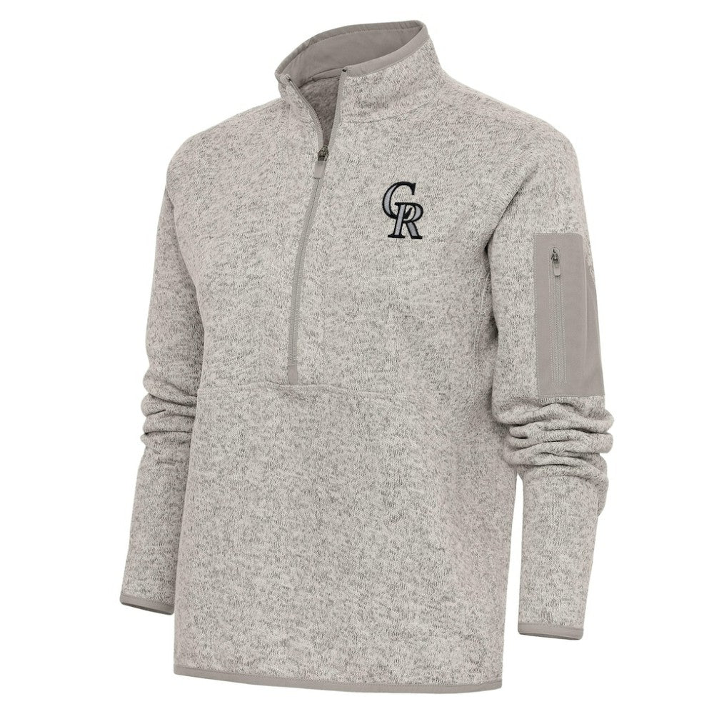 MLB Colorado Rockies Antigua Women's Logo Fortune Quarter-Zip Pullover Jacket