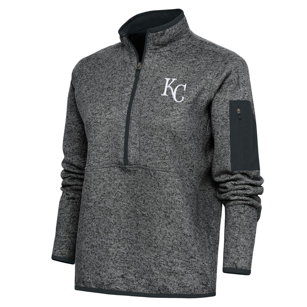 MLB Kansas City Royals Antigua Women's Logo Fortune Quarter-Zip Pullover Jacket