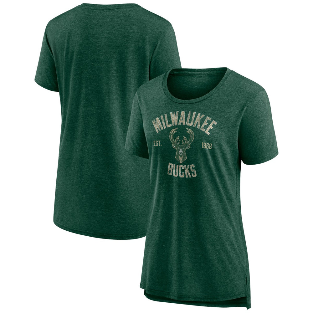 NBA Milwaukee Bucks Women's Heritage Tri-Blend T-Shirt