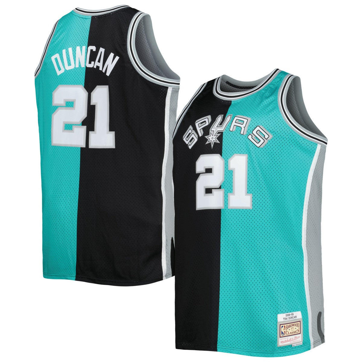 NBA Tim Duncan San Antonio Spurs Big & Tall Hardwood Classics 1998/99 Split Swingman Jersey