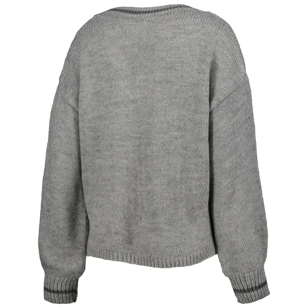 NBA Chicago Bulls Lusso Women's Scarletts Lantern Sleeve Tri-Blend V-Neck Pullover Sweater