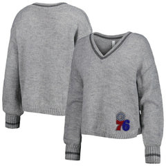 NBA Philadelphia 76ers Lusso Women's Scarletts Lantern Sleeve Tri-Blend V-Neck Pullover Sweater
