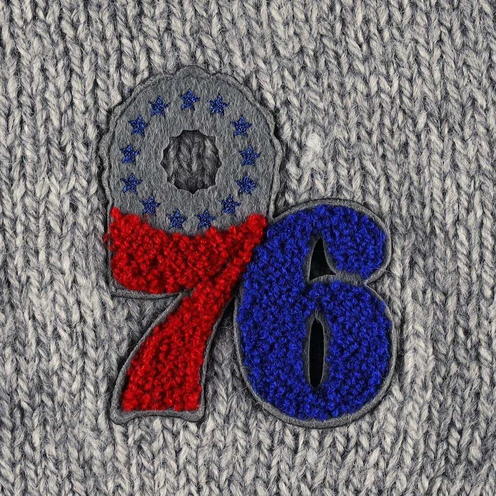 NBA Philadelphia 76ers Lusso Women's Scarletts Lantern Sleeve Tri-Blend V-Neck Pullover Sweater