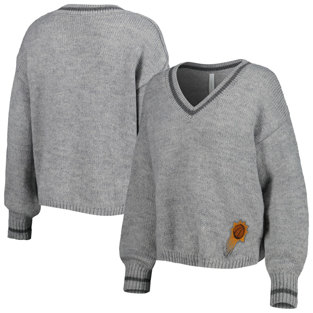 NBA Phoenix Suns Lusso Women's Scarletts Lantern Sleeve Tri-Blend V-Neck Pullover Sweater