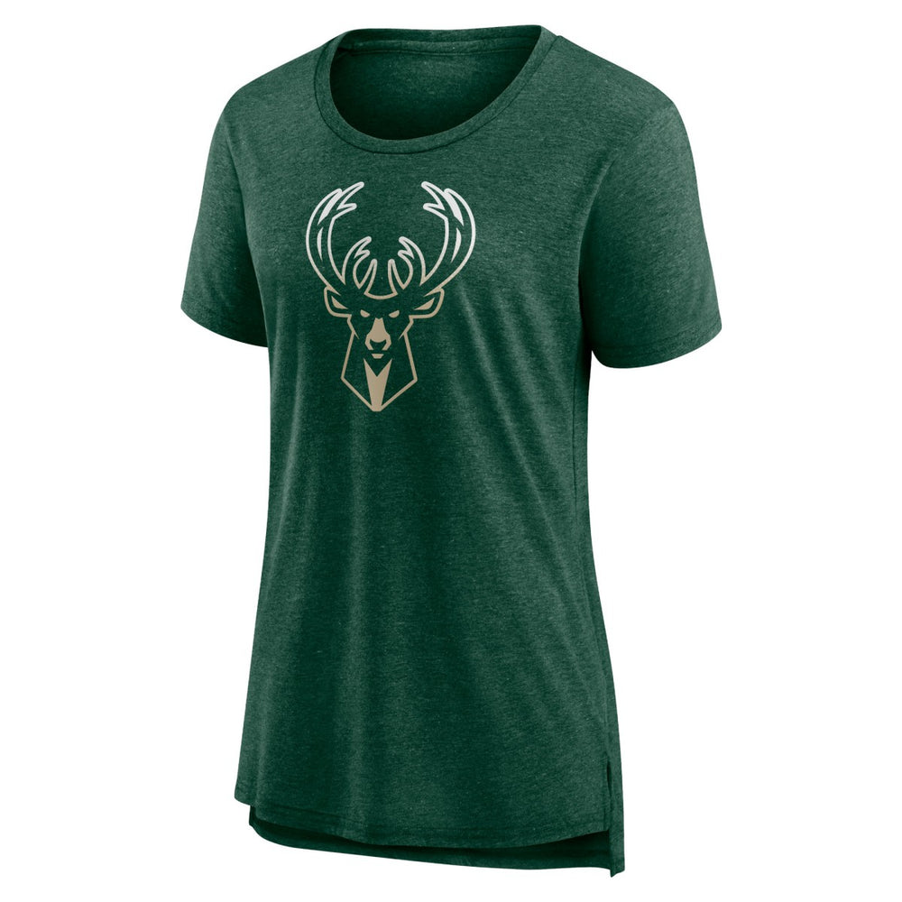 NBA Milwaukee Bucks Women's Gradient Logo Tri-Blend T-Shirt