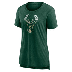NBA Milwaukee Bucks Women's Gradient Logo Tri-Blend T-Shirt
