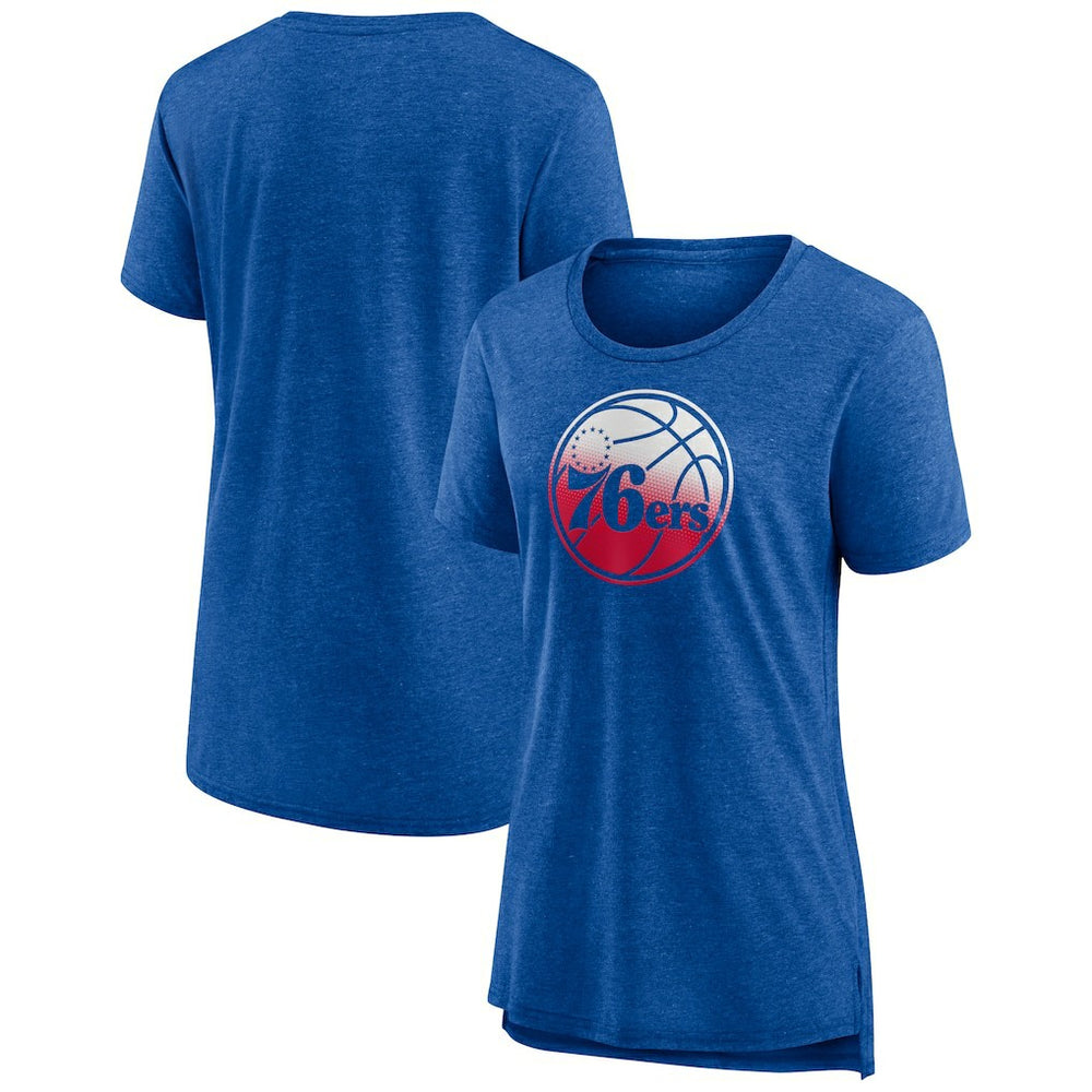 NBA Philadelphia 76ers Women's Gradient Logo Tri-Blend T-Shirt
