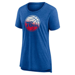 NBA Philadelphia 76ers Women's Gradient Logo Tri-Blend T-Shirt
