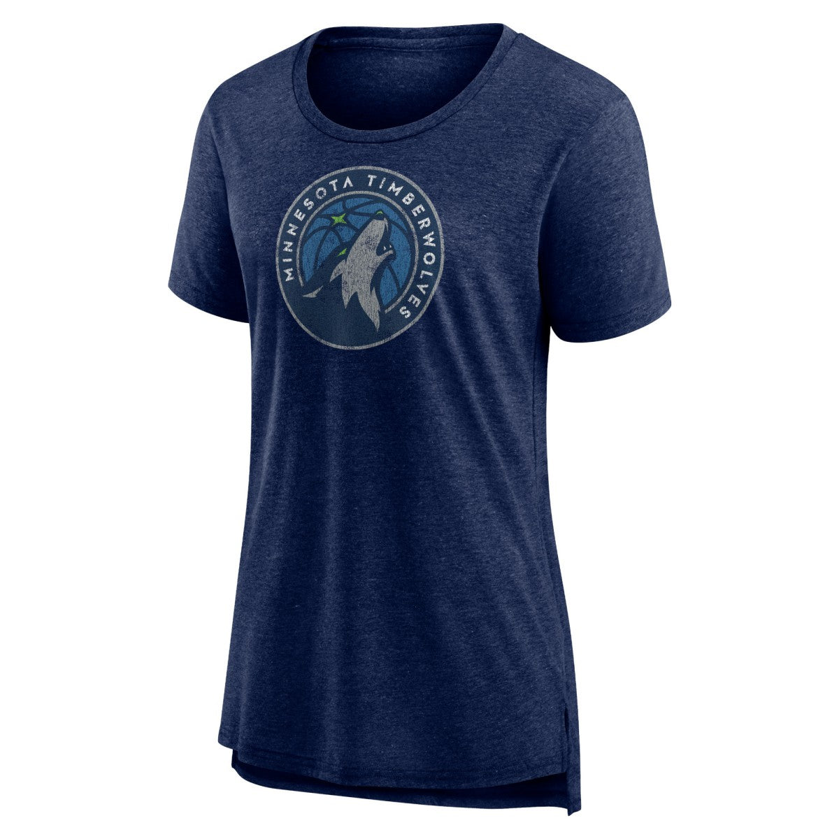 NBA Minnesota Timberwolves Women's Distressed Logo Tri-Blend T-Shirt