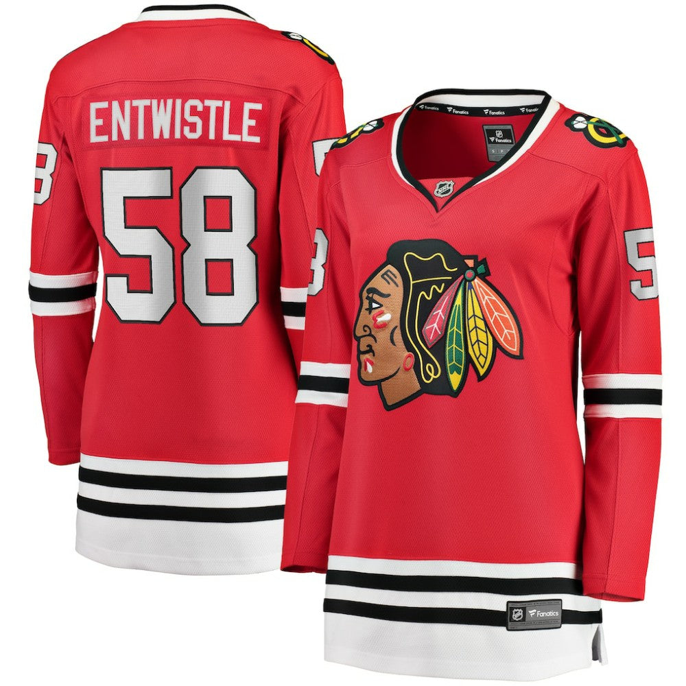 NHL Red MacKenzie Entwistle Chicago Blackhawks Fanatics Women's Home Breakaway Player Jersey