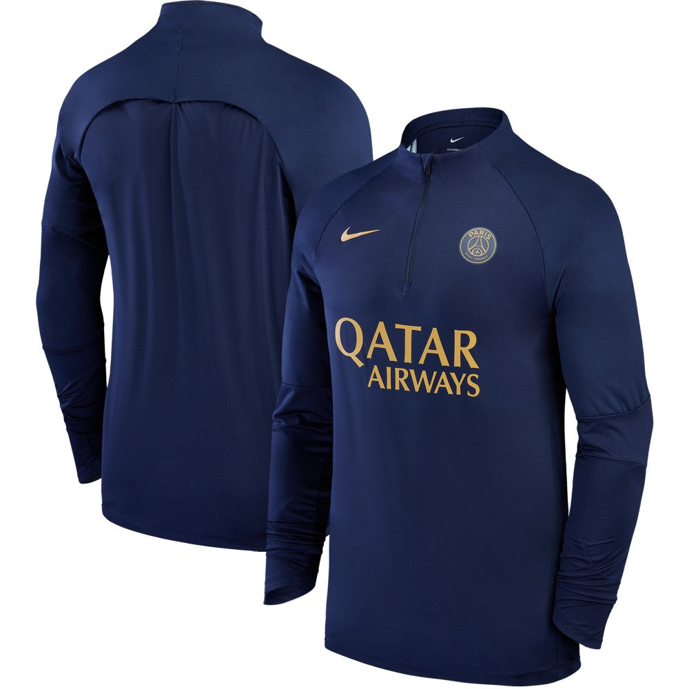 Paris Saint-Germain 2023/24 Strike Drill Raglan Quarter-Zip Top - Nike Navy
