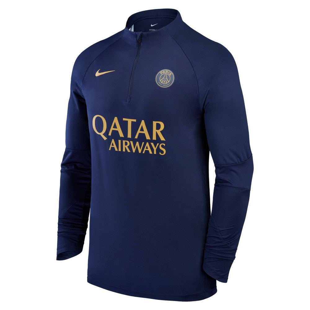 Paris Saint-Germain 2023/24 Strike Drill Raglan Quarter-Zip Top - Nike Navy