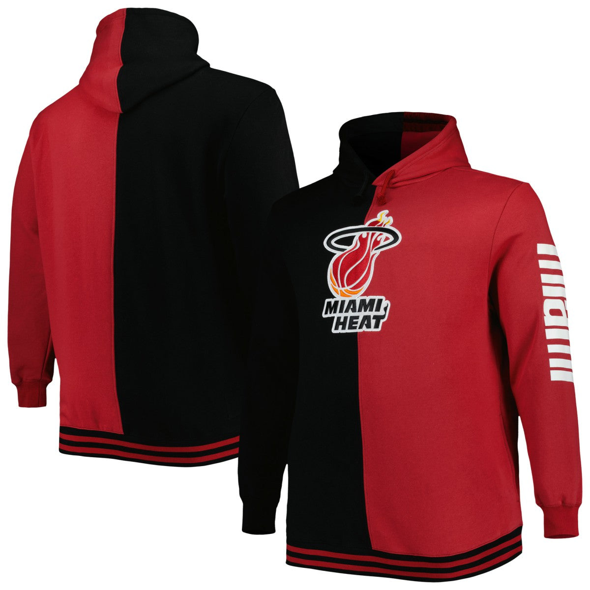 NBA Miami Heat Hardwood Classics Big & Tall Hardwood Classics Split Pullover Hoodie